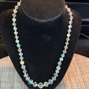Vintage Aurora Borealis  Crystal Beaded Necklace